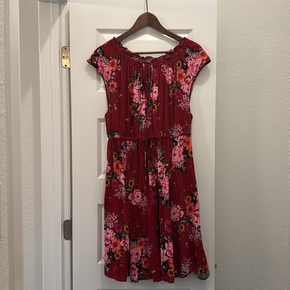 Torrid Red Floral Sleeveless Dress 1X / 1 - Picture 6 of 6
